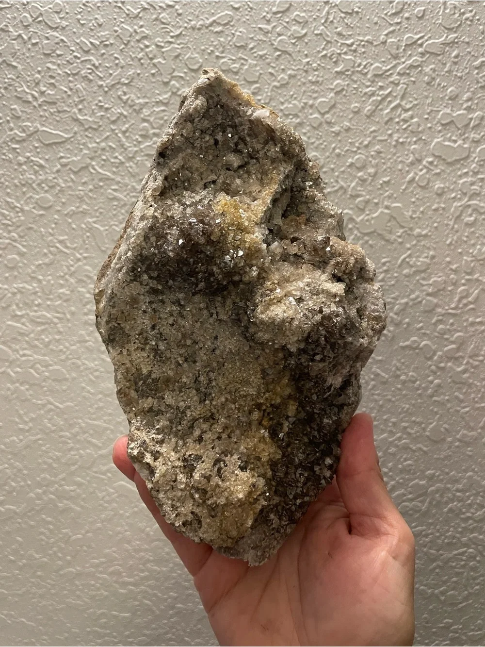 Massive Herkimer diamond crystal display. Herkimer Druze.